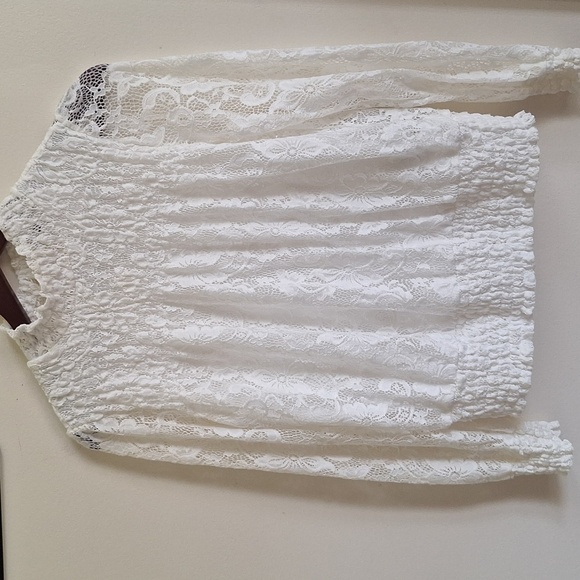 Adiva White Lace Blouse Size M - Picture 8 of 8